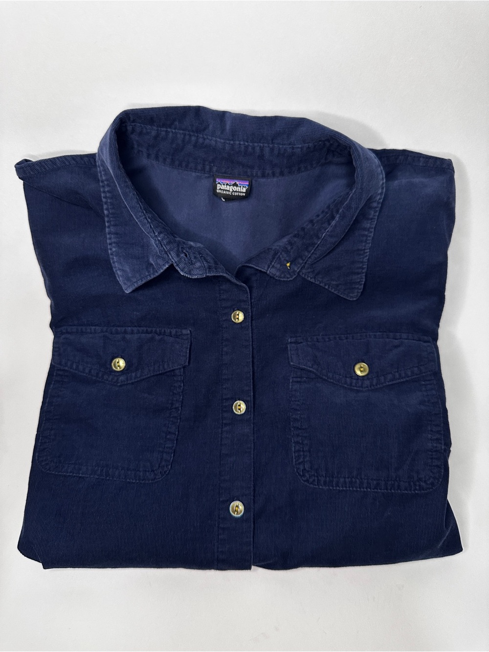 Patagonia Women’s Organic Cotton Corduroy Button-Up Shirt Navy Size 6
